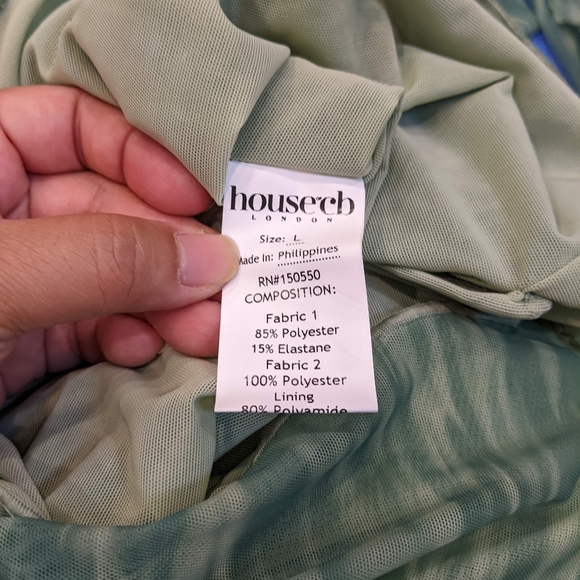 ๐HP๐ New House of CB Dylan Ivy Sexy Mesh Lace Up Long Sleeve Mini Dress Large - Picture 11 of 15